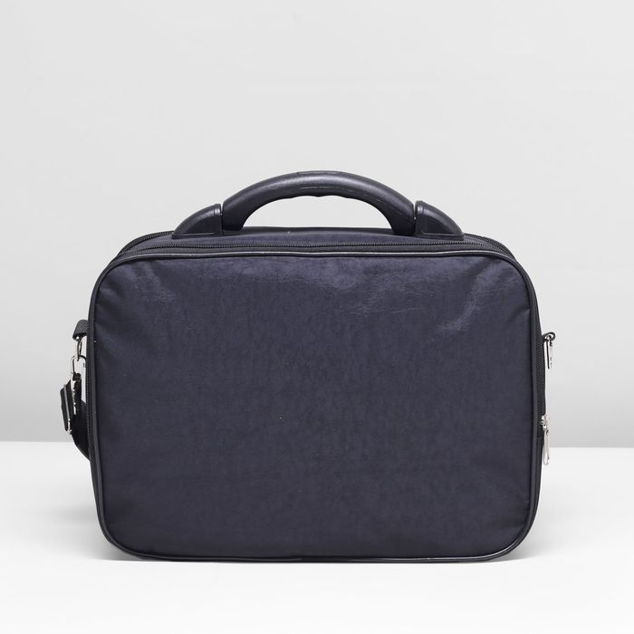 Сумка мужская на молнии, 2 отдела, 3 наружных кармана, цвет чёрный