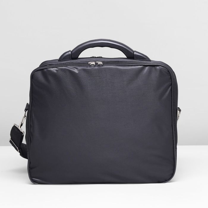 Сумка мужская, 2 отдела на молнии, 3 наружных кармана, цвет чёрный