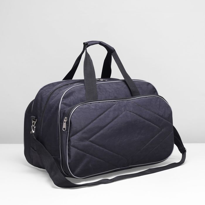 Сумка дорожная на молнии, наружный карман, цвет чёрный