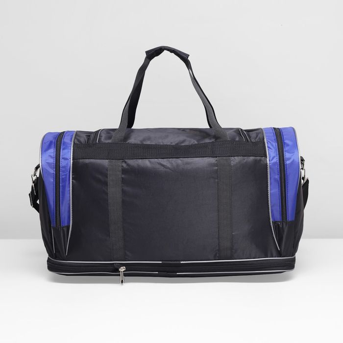 Сумка спортивная, отдел на молнии, 4 наружных кармана, цвет чёрный/синий