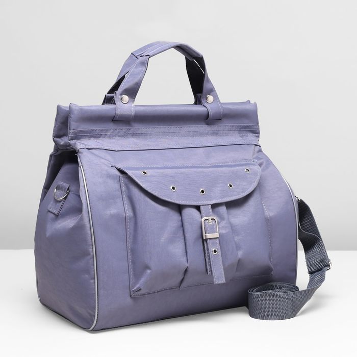 Сумка дорожная, отдел на молнии, наружный карман, цвет серый