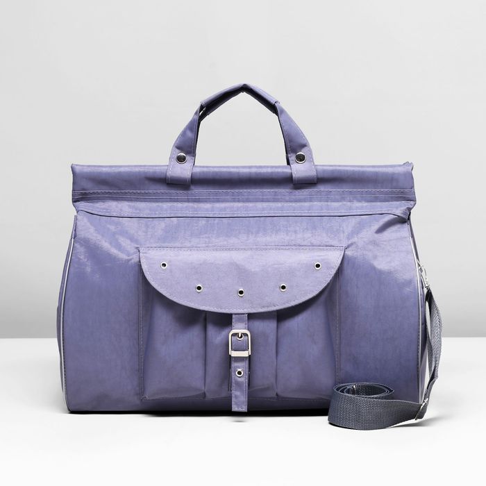 Сумка дорожная, отдел на молнии, наружный карман, цвет серый