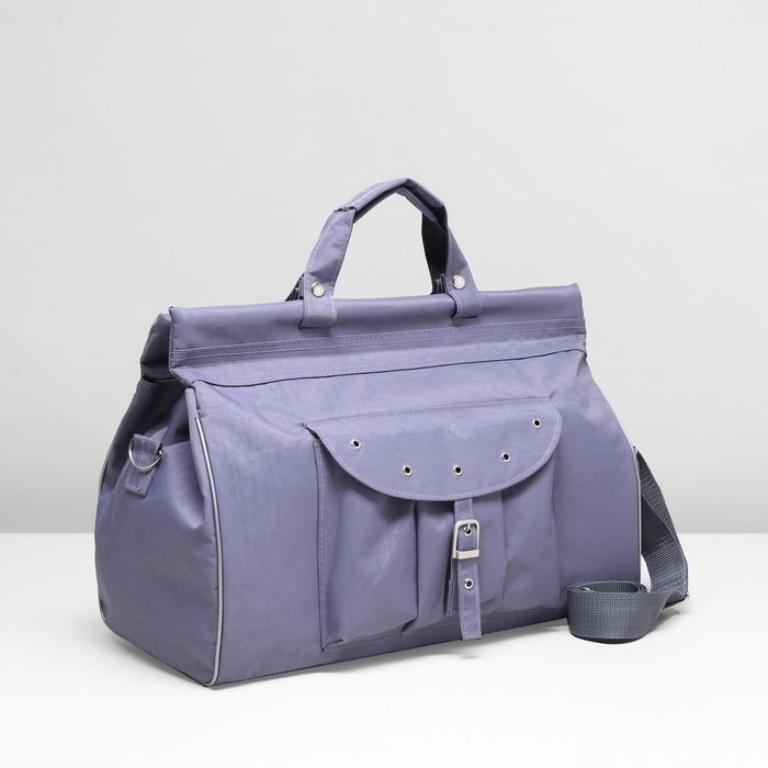 Сумка дорожная, отдел на молнии, наружный карман, цвет серый