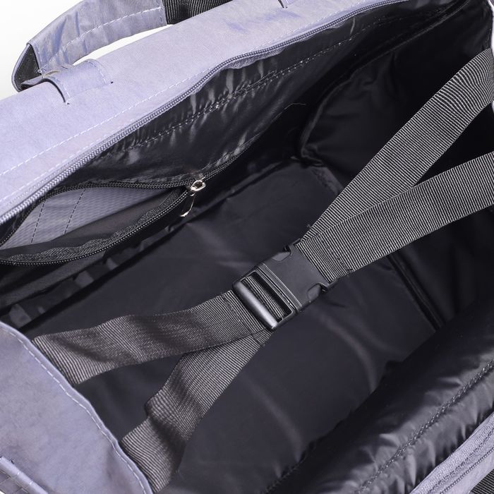 Сумка дорожная, отдел на молнии, наружный карман, цвет серый