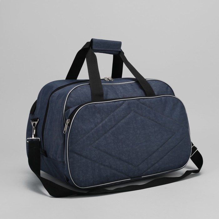 Сумка дорожная на молнии, наружный карман, цвет серый