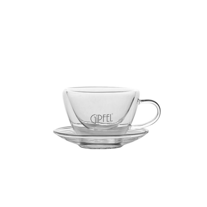 Чайная пара, двойные стенки, блюдце, 75 мл