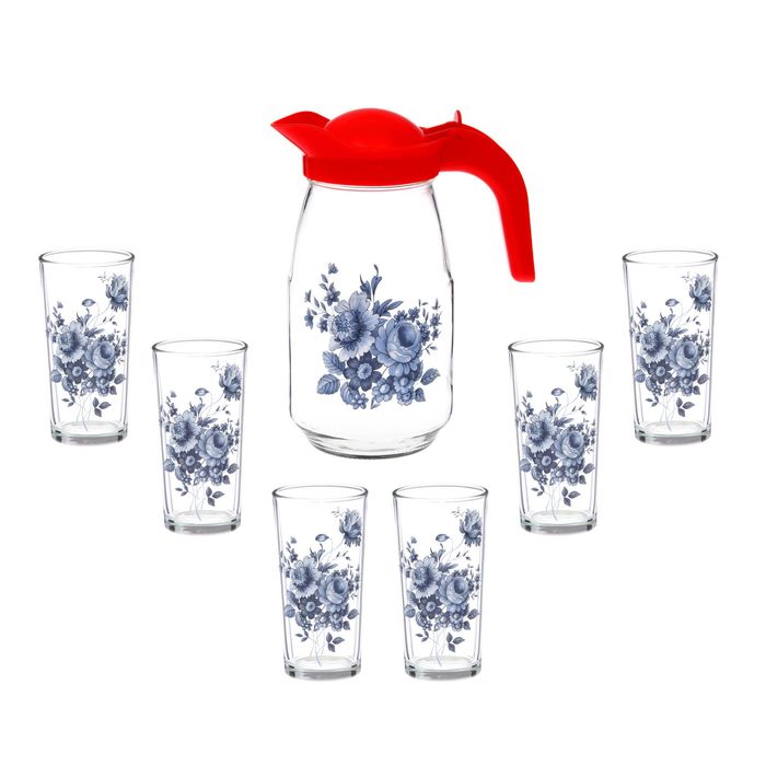 Набор питьевой 7 предметов (кувшин 1,5 л+6 стаканов 230 мл) "Саксония"