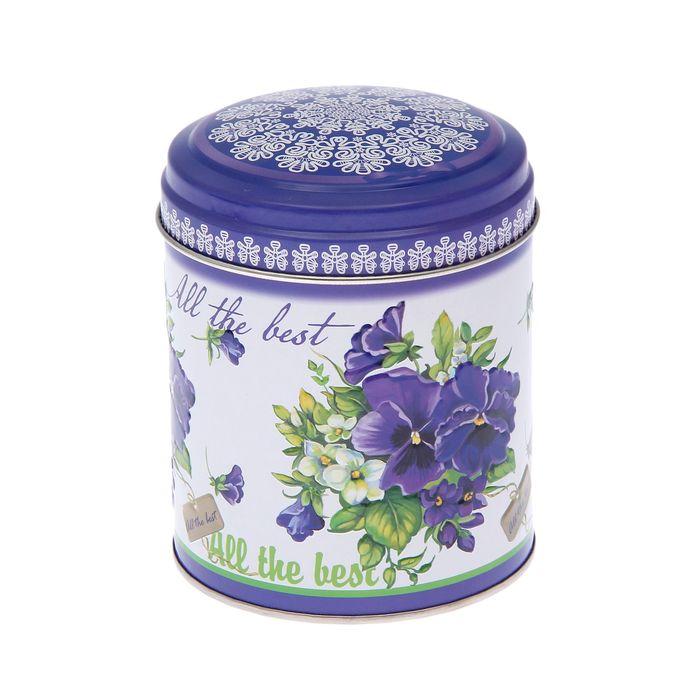 Банка для сыпучих продуктов 800 мл "Садовые цветы", круглая, d=9,9 см, h=11 см, МИКС
