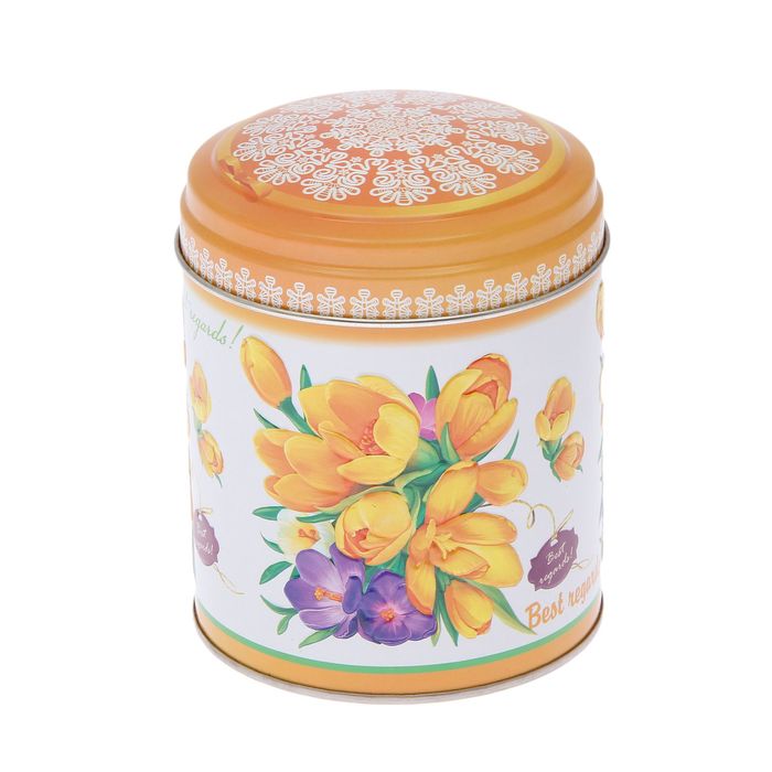 Банка для сыпучих продуктов 800 мл "Садовые цветы", круглая, d=9,9 см, h=11 см, МИКС