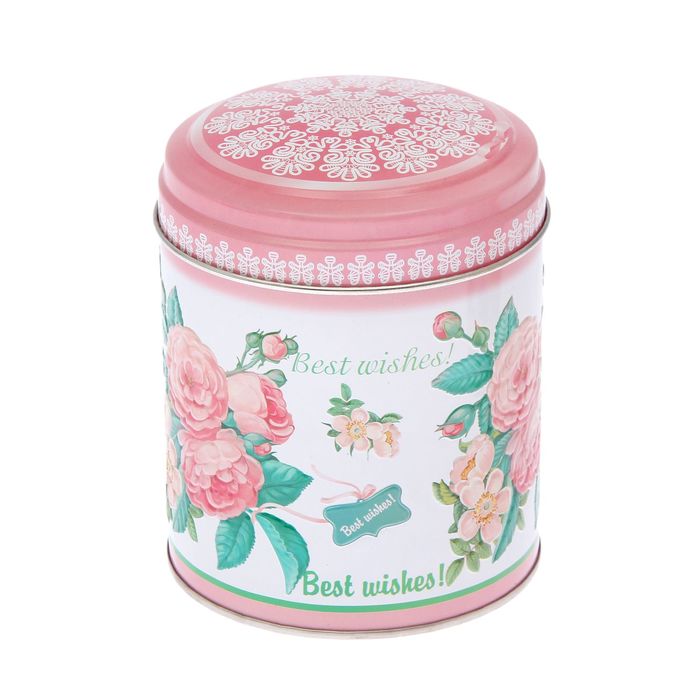 Банка для сыпучих продуктов 800 мл "Садовые цветы", круглая, d=9,9 см, h=11 см, МИКС