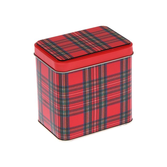 Банка для сыпучих продуктов 600 мл "Шотландка", прямоугольная, 6,7х9,8х9,8 см