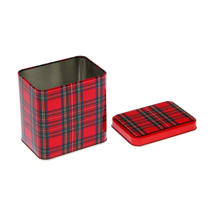 Банка для сыпучих продуктов 600 мл "Шотландка", прямоугольная, 6,7х9,8х9,8 см