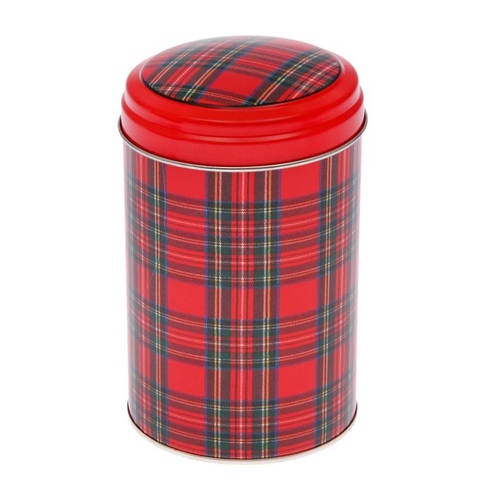 Банка для сыпучих продуктов 1,1 л "Шотландка", круглая, d=9,9 см, h=14,5 см