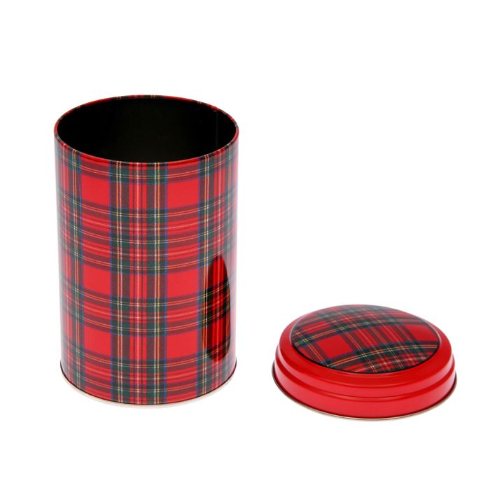 Банка для сыпучих продуктов 1,1 л "Шотландка", круглая, d=9,9 см, h=14,5 см