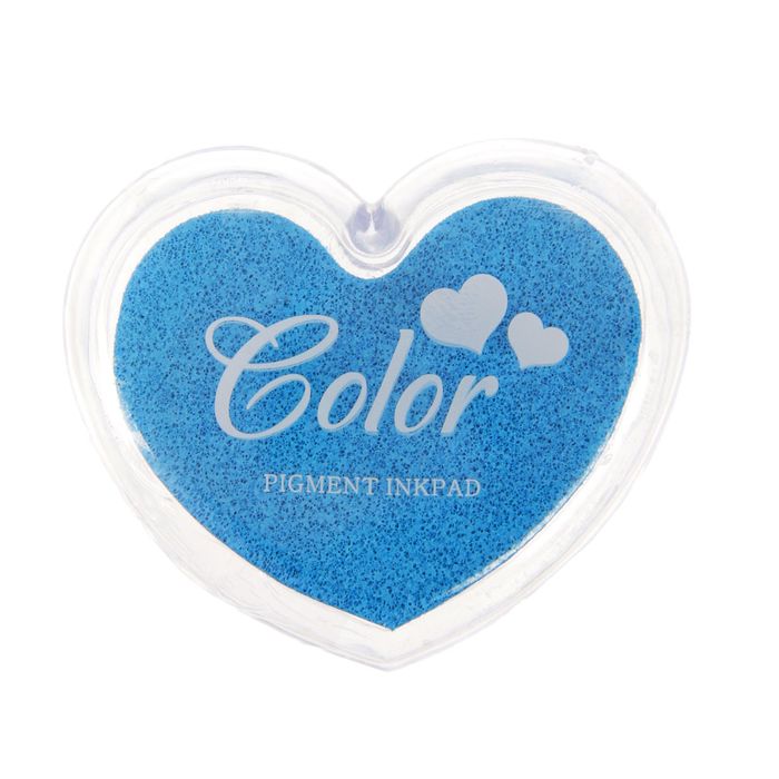 Штемпельная подушка "Сердечко голубая" 4,3х5х2 см