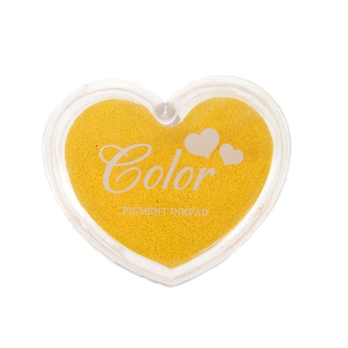 Штемпельная подушка "Сердечко жёлтая" 4,3х5х2 см
