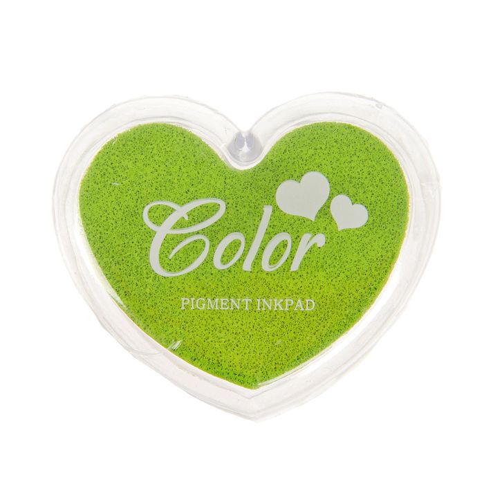 Штемпельная подушка "Сердечко зелёная" 4,3х5х2 см