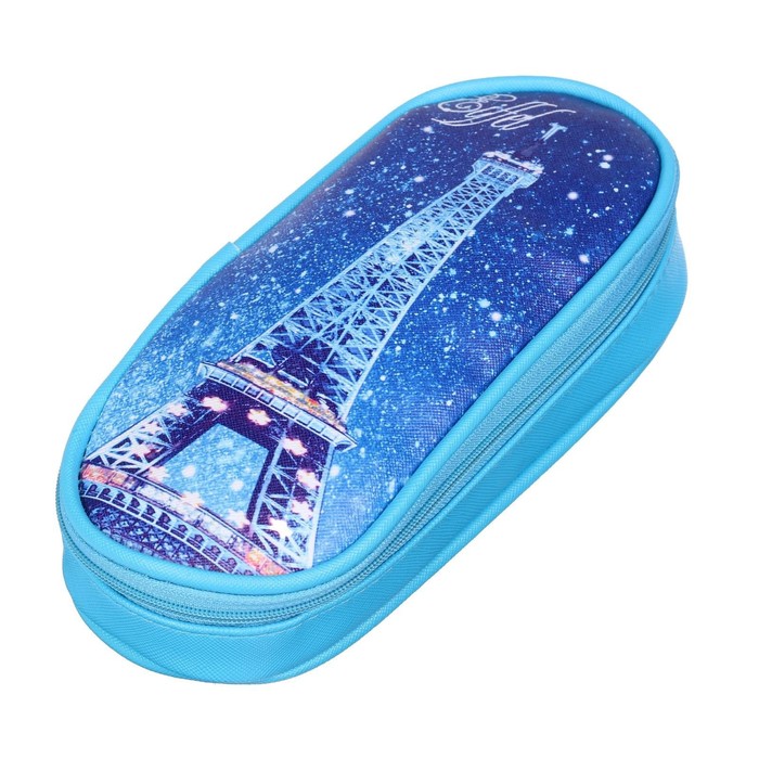 Пенал-футляр школьный на молнии ламинированный объемный рисунок Скейтбордист