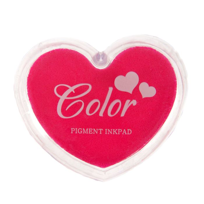 Штемпельная подушка "Сердечко розовая" 4,3х5х2 см