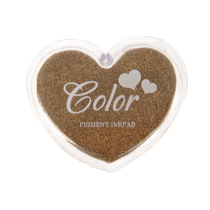 Штемпельная подушка "Сердечко золото" 4,3х5х2 см