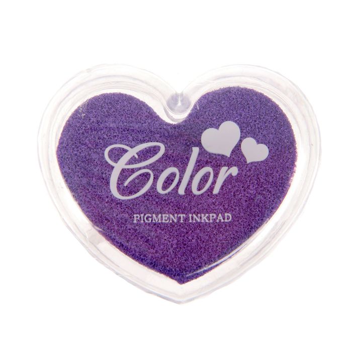 Штемпельная подушка "Сердечко фиолетовая" 4,3х5х2 см
