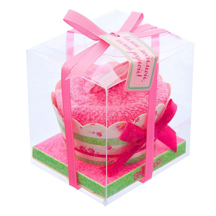 Полотенце сувенирное Collorista "Милой сестренке" 30х30см, 100% хлопок