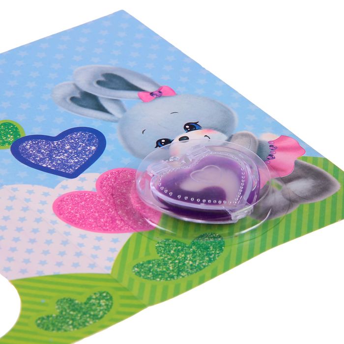 Блеск для губ детский с открыткой "Лапочке дочке!"