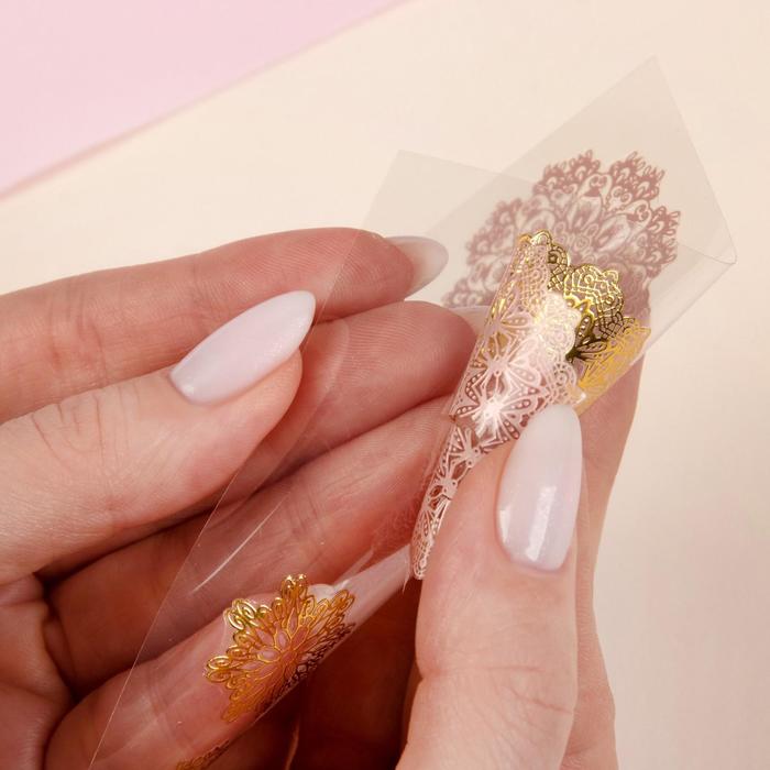 Наклейки для ногтей, цвет золотой