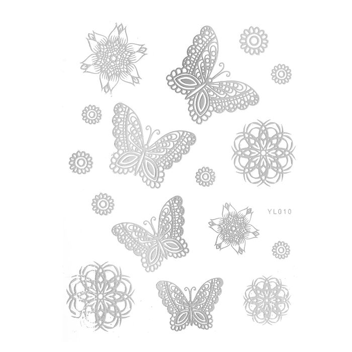 Наклейки для ногтей, цвет серебристый