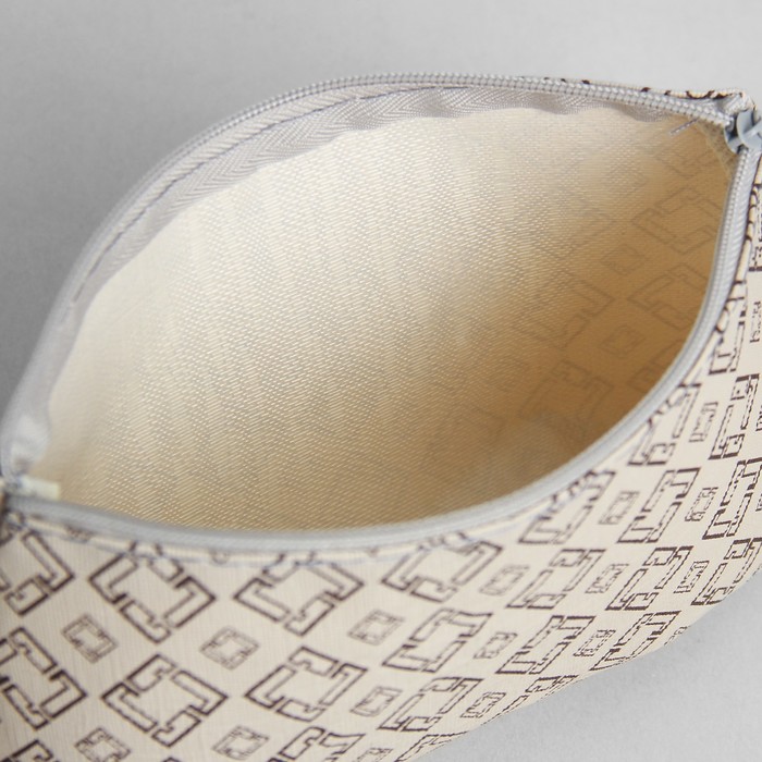 Косметичка на молнии, 1 отдел, цвет бежевый