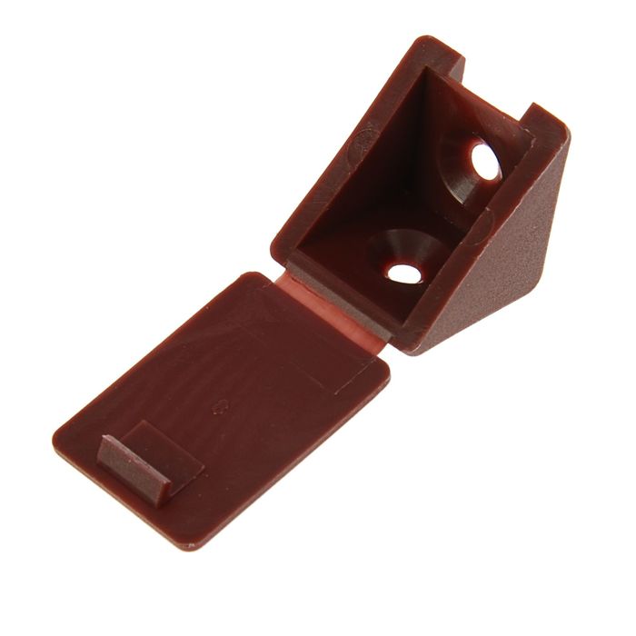 Мебельный уголок с шурупом, цвет красное дерево, в пакете 4 шт.