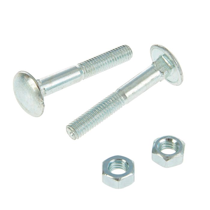 Болт DIN603 мебельный, М6х40 мм, с гайкой, оцинкованный, в пакете 8 шт.