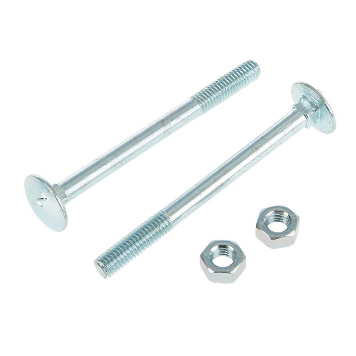 Болт DIN603 мебельный, М6х70 мм, с гайкой, оцинкованный, в пакете 6 шт.