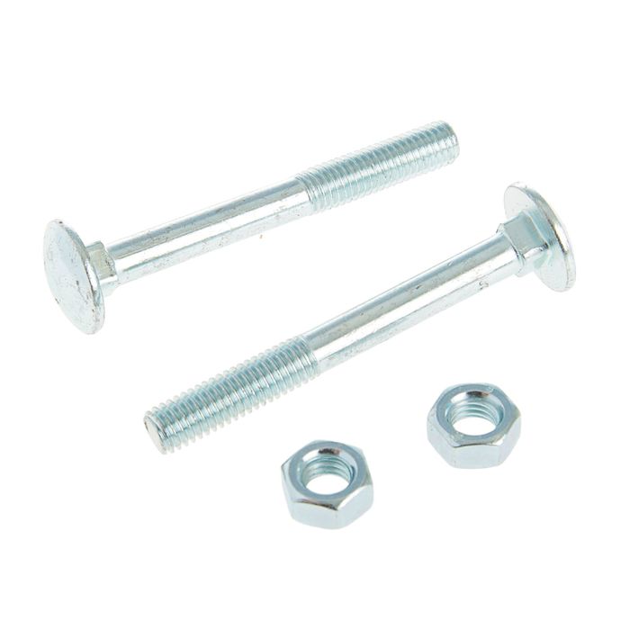 Болт DIN603 мебельный, М8х70 мм, с гайкой, оцинкованный, в пакете 4 шт.