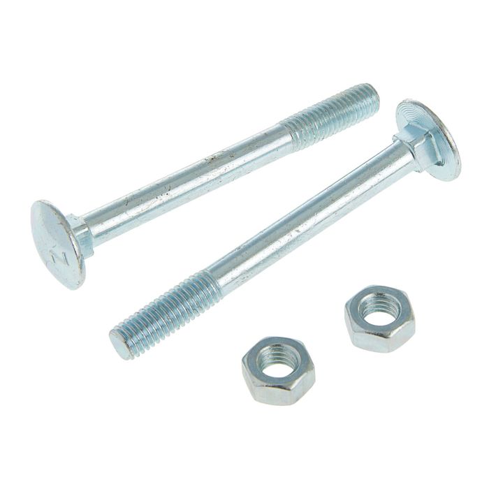 Болт DIN603 мебельный, М8х80 мм, с гайкой, оцинкованный, в пакете 2 шт.