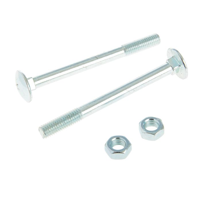 Болт DIN603 мебельный, М8х90 мм, с гайкой, оцинкованный, в пакете 2 шт.
