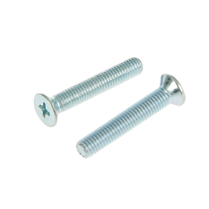 Винт DIN965 с потайной головкой, М5х30 мм, оцинкованный, в коробке 80 шт.