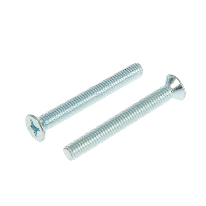 Винт DIN965 с потайной головкой, М6х50 мм, оцинкованный, в коробке 40 шт.