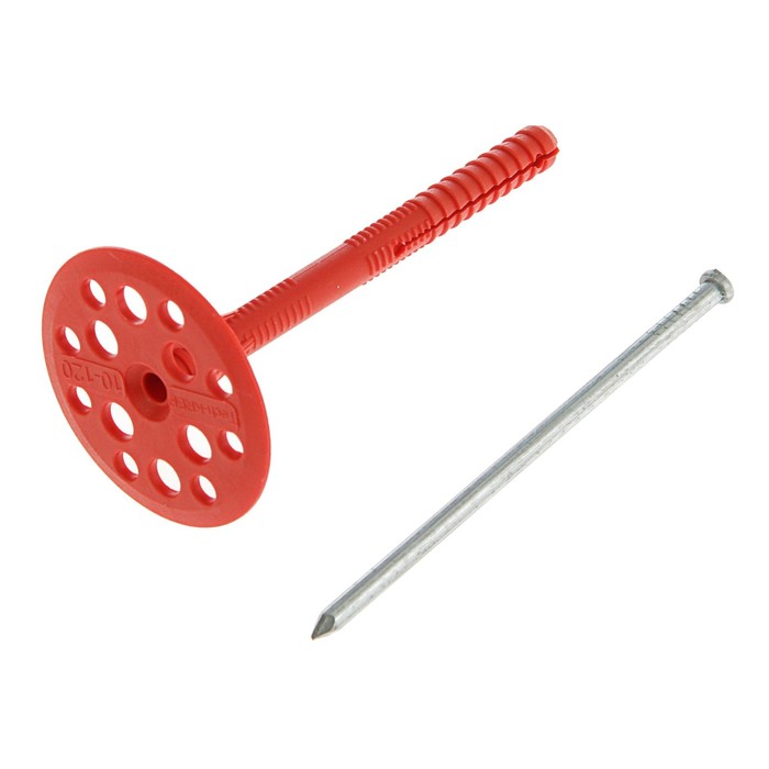 Дюбель для теплоизоляции с металлическим гвоздём, 10х120 мм, в пакете 50 шт.