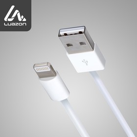 Кабель LuazON, Lightning - USB, 1 А, 0.9 м, белый Ош