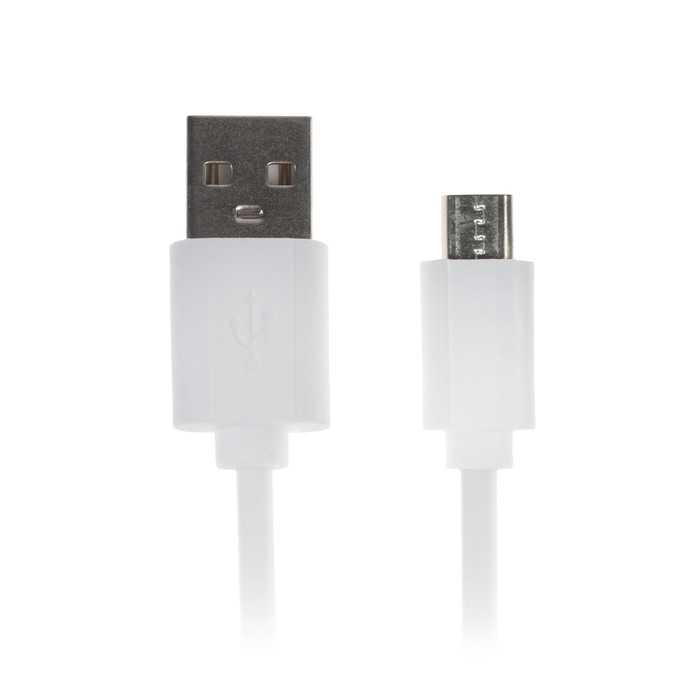 Провод для зарядки и передачи данных Luazon, пружинка, USB - microUSB, 1м, белый