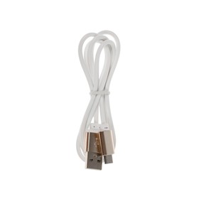 

Кабель LuazON, microUSB - USB, 1 А, 1 м, штекер металл, белый