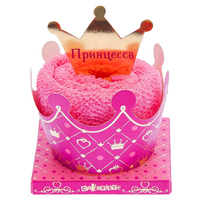Полотенце сувенирное Collorista "Принцесса" 30х30см, 100% хлопок