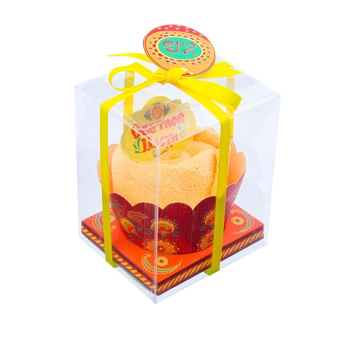 Полотенце сувенирное Collorista "Светлой пасхи!" 30х30см, 100% хлопок