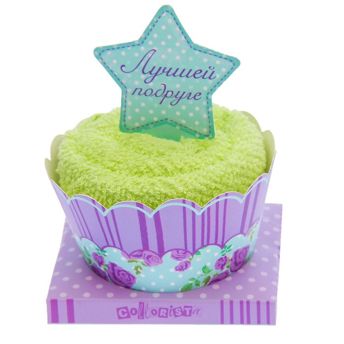 Полотенце сувенирное Collorista "Лучшей подруге" 30х30см, 100% хлопок