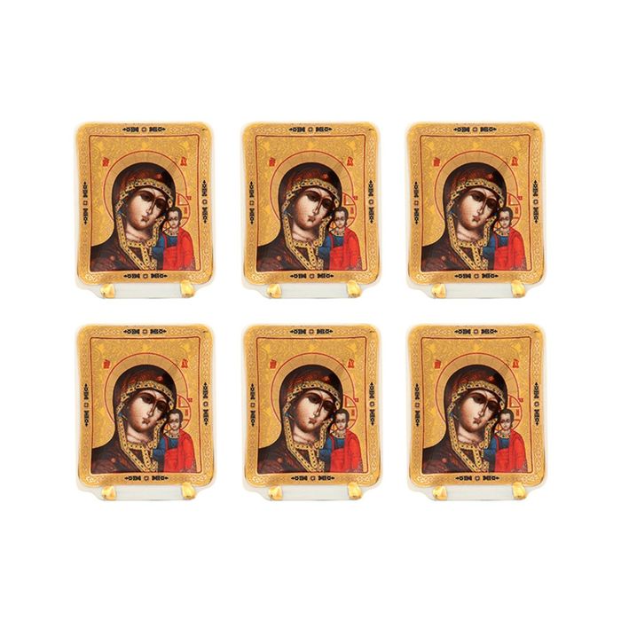 Тарелка декоративная "Иисус Христос", 6 шт. прямоугольная форма, на подставке, 5х6,5х2 см