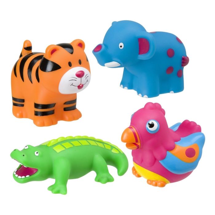 Игрушки для ванны "Джунгли", 4 предмета блистер, от 6 меc.