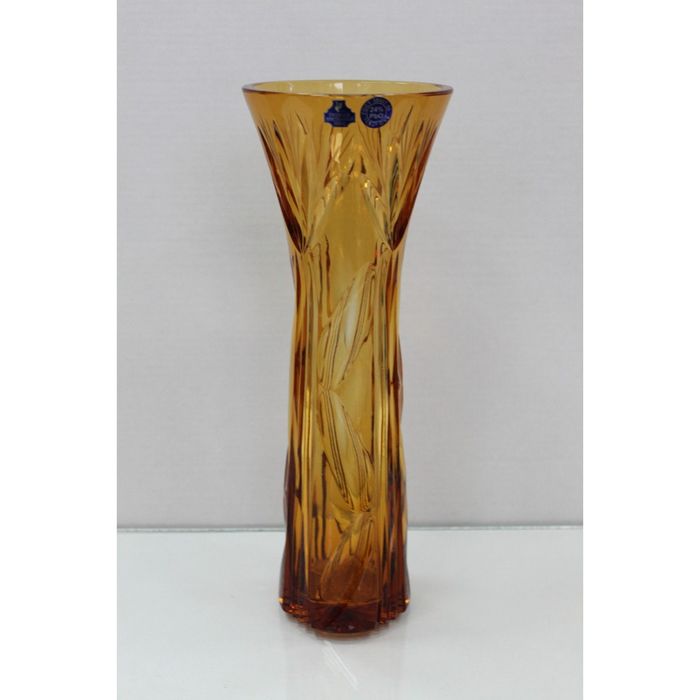 Ваза хрустальная "Майская" янтарная, переливы