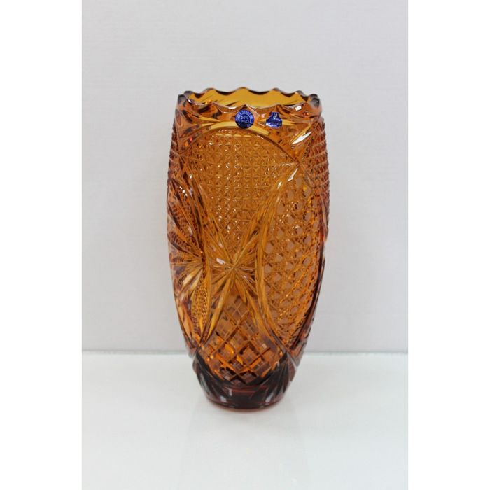 Ваза хрустальная "Астра" янтарная