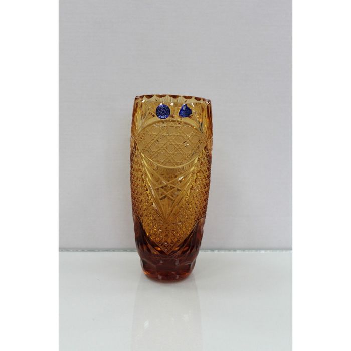 Ваза хрустальная "Полюшко-поле" янтарная